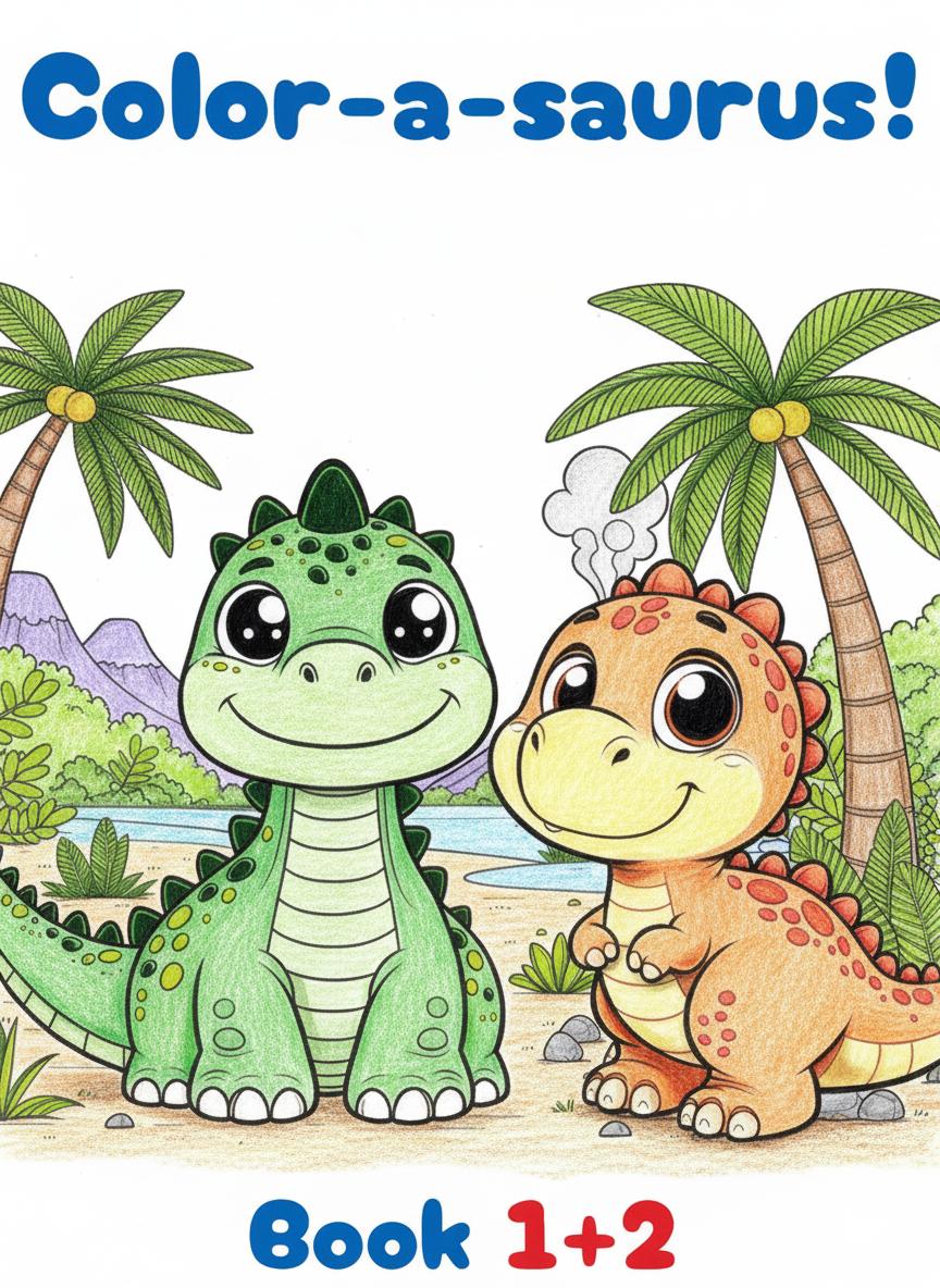 Color-a-saurus! Book 1+2