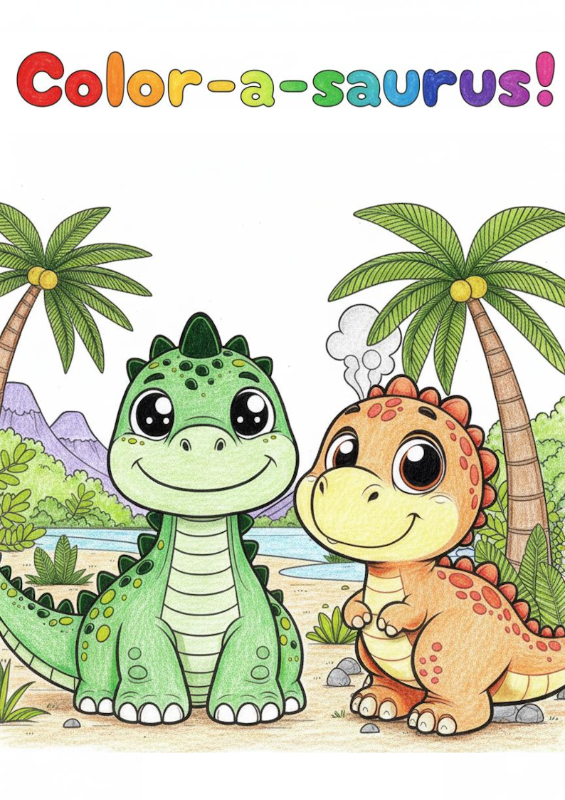 Color-a-saurus! Book 1+2